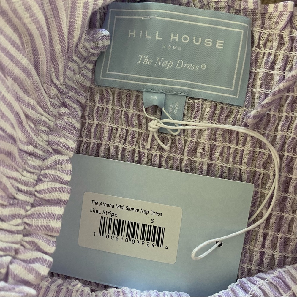 Hill House Athena Nap Dress Lilac Stripe S NWT - Picture 6 of 16